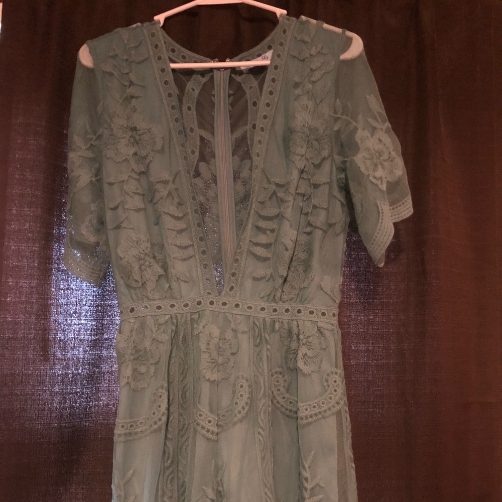 She + Sky Lace Romper